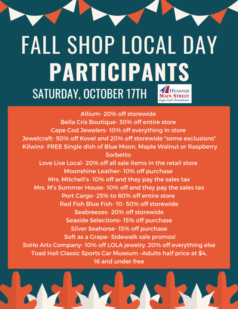 Fall Shop Local Day - Hyannis Main Street Business Improvement District